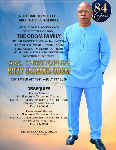 Arc. CRU Odom Obituary